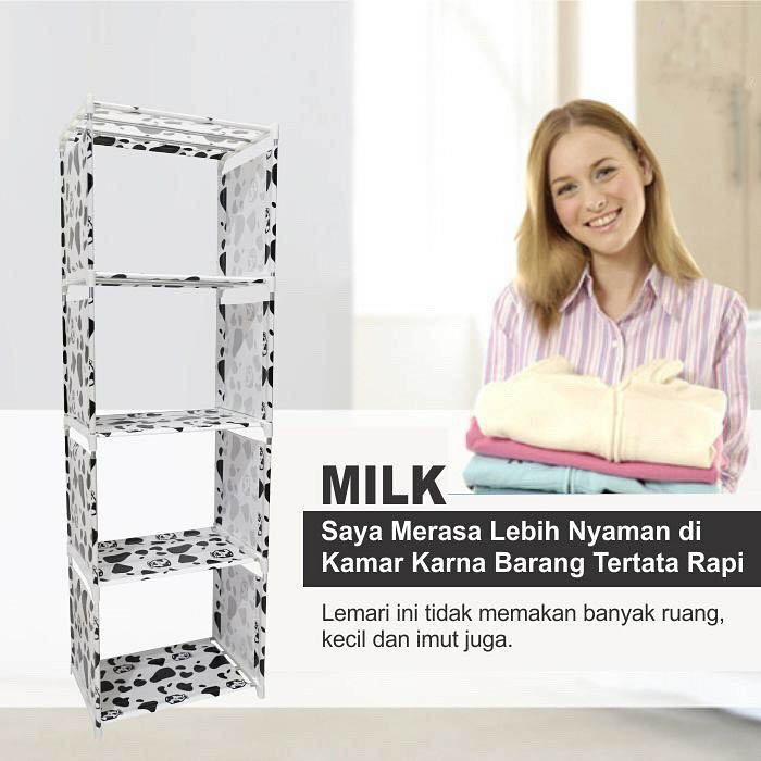 Rak Buku 5 Susun - BIRU POLKADOT (Rak Sebaguna)