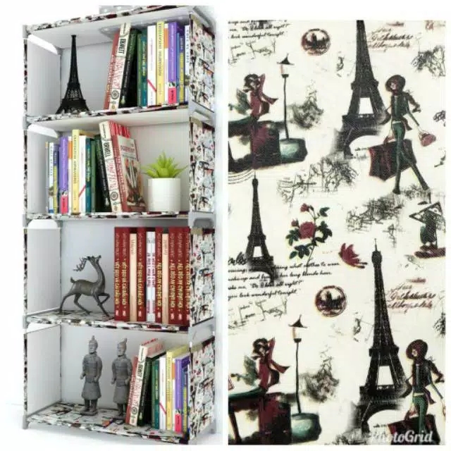 Rak Buku 5 Susun - BIRU POLKADOT (Rak Sebaguna)