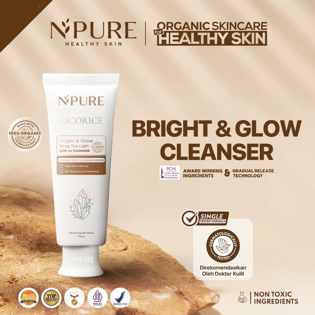 Npure Licorice Bright & Glow Bring The Light Low pH Cleanser 100gr