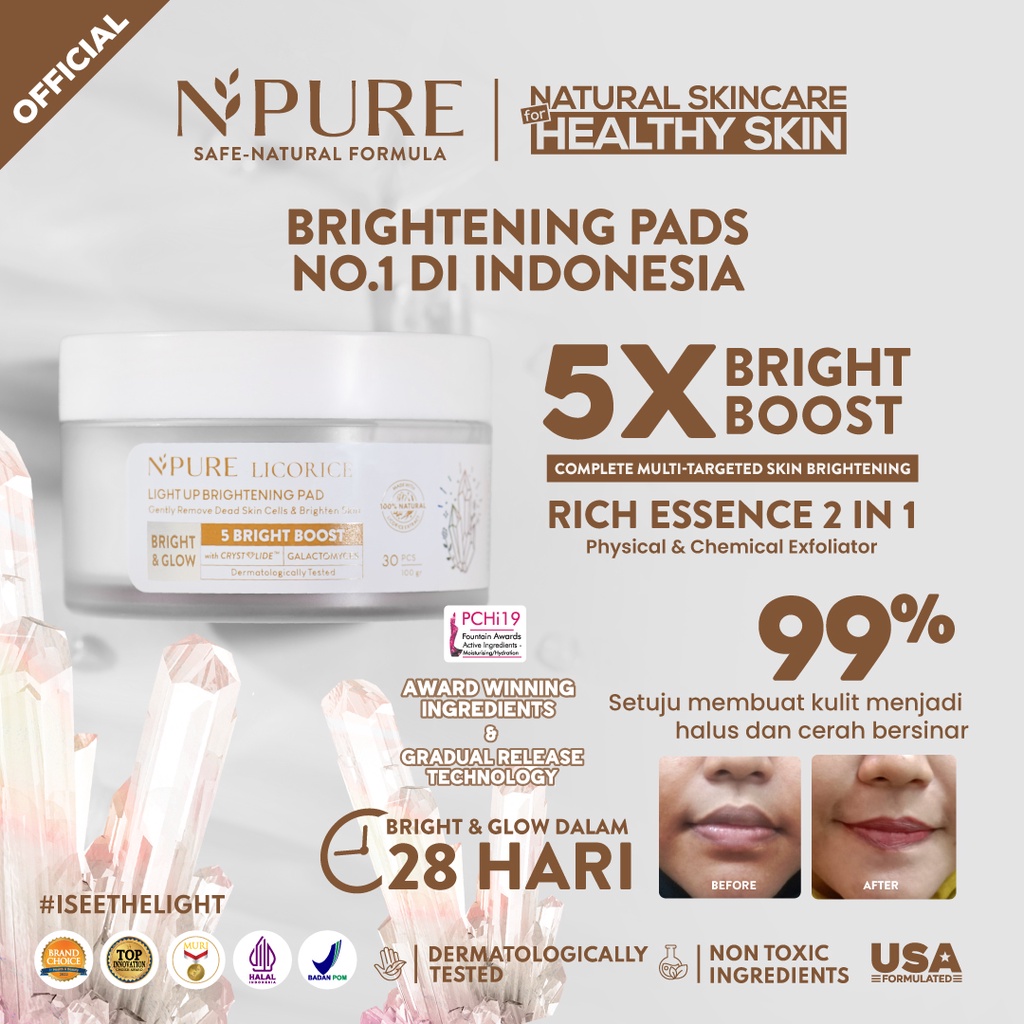Npure Licorice Light Up Brightening Pad 30pcs 100gr