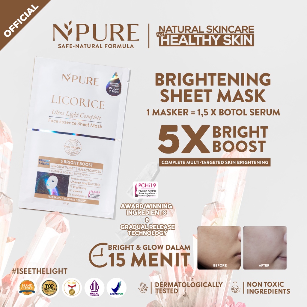 Npure Licorice Ultra Light Complete Face Essence Sheet Mask 30gr
