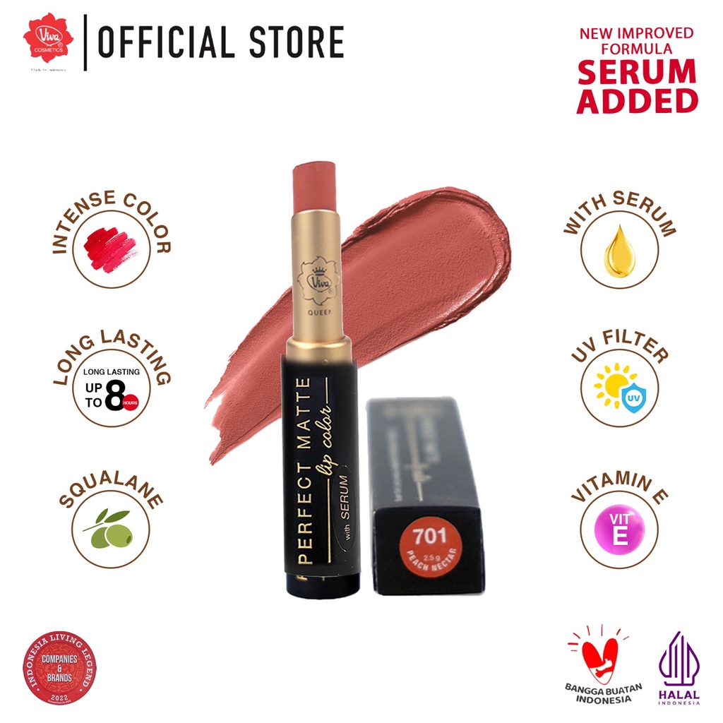 Viva Queen Perfect Matte Lip Color 2.5gr - 701 Peach Nectar Viva Queen Perfect Matte Lip Color 2.5gr - 701 Peach Nectar