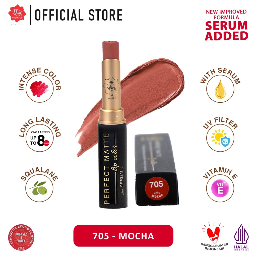 Viva Queen Perfect Matte Lip Color 2.5gr - 705 Mocha Viva Queen Perfect Matte Lip Color 2.5gr - 705 Mocha