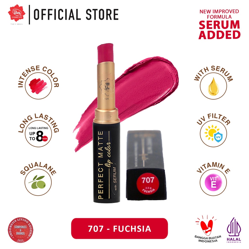 Viva Queen Perfect Matte Lip Color 2.5gr - 707 Fuchsia Viva Queen Perfect Matte Lip Color 2.5gr - 707 Fuchsia