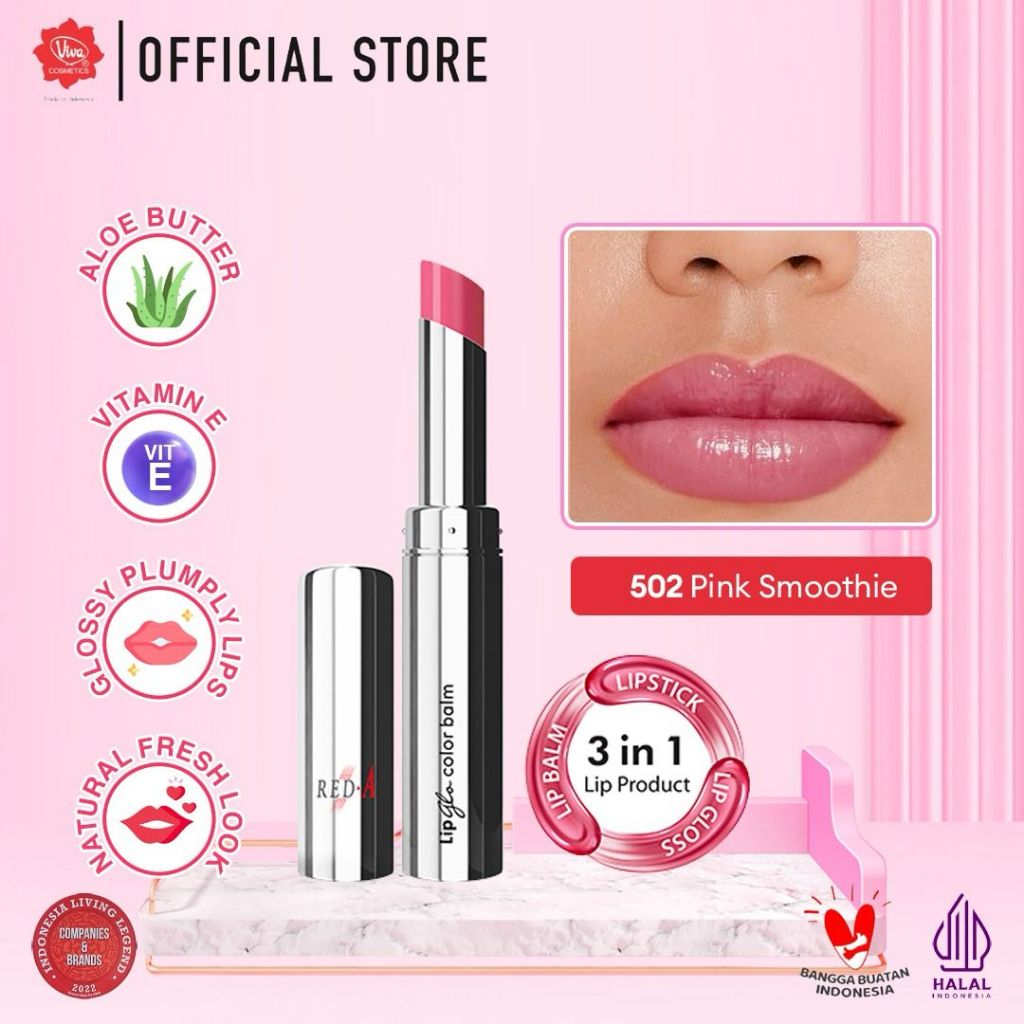 Red-A Lip Glo Color Balm 3in1 - 502 Pink Smoothe (Lip Glow + Lip Balm + Lipstick) Red-A Lip Glo Color Balm 3in1 - 502 Pink Smoothe (Lip Glow + Lip Balm + Lipstick)