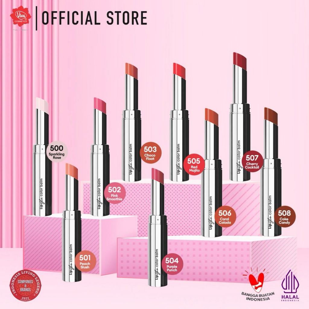 Red-A Lip Glo Color Balm 3in1 - 504 Purple Punch (Lip Glow + Lip Balm + Lipstick)