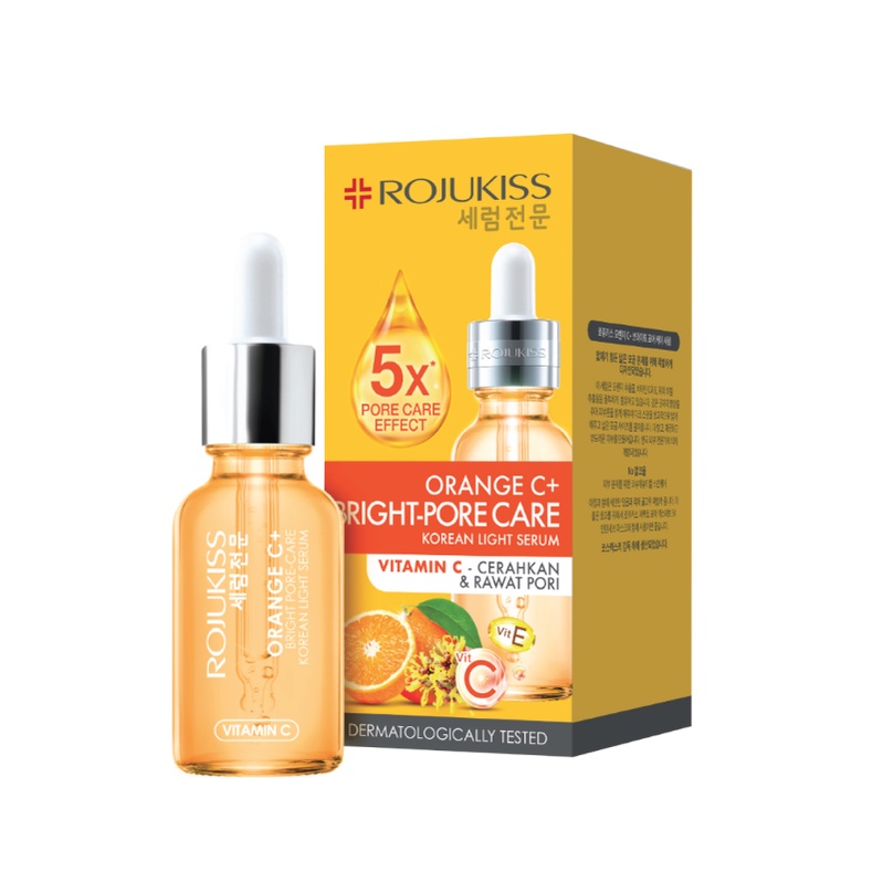 Rojukiss Korean Light Serum 30ml - Orange C+  Bright Pore Care Serum
