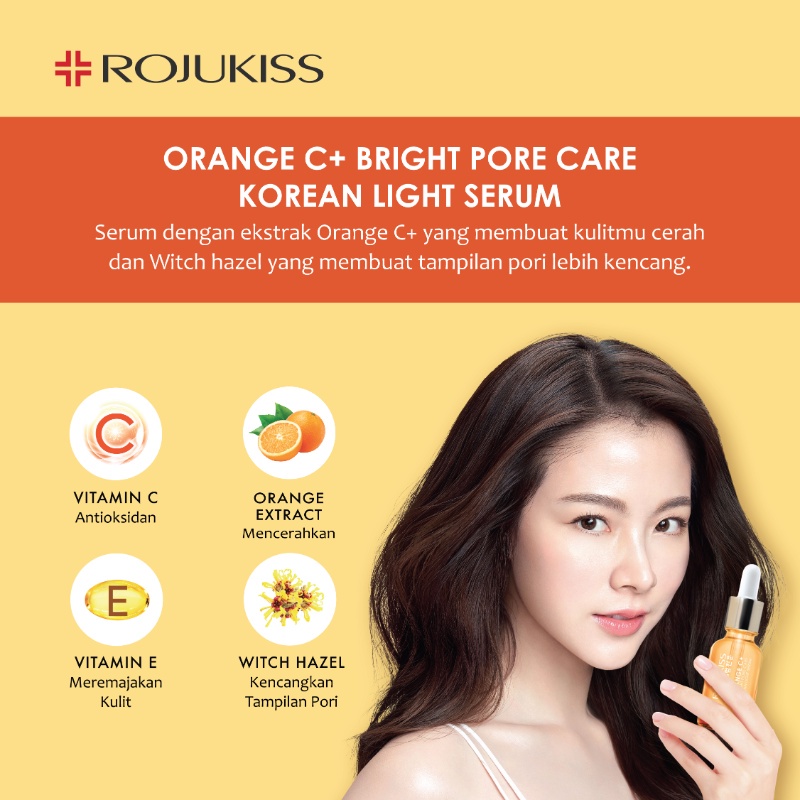 Rojukiss Korean Light Serum 30ml - Orange C+  Bright Pore Care Serum