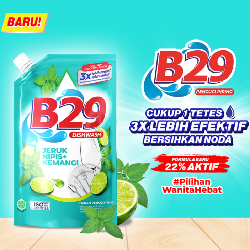 B29 Dishwash Liquid 750ml One Drop Cleansing - Jeruk Nipis + Kemangi (Sabun Cuci Piring)