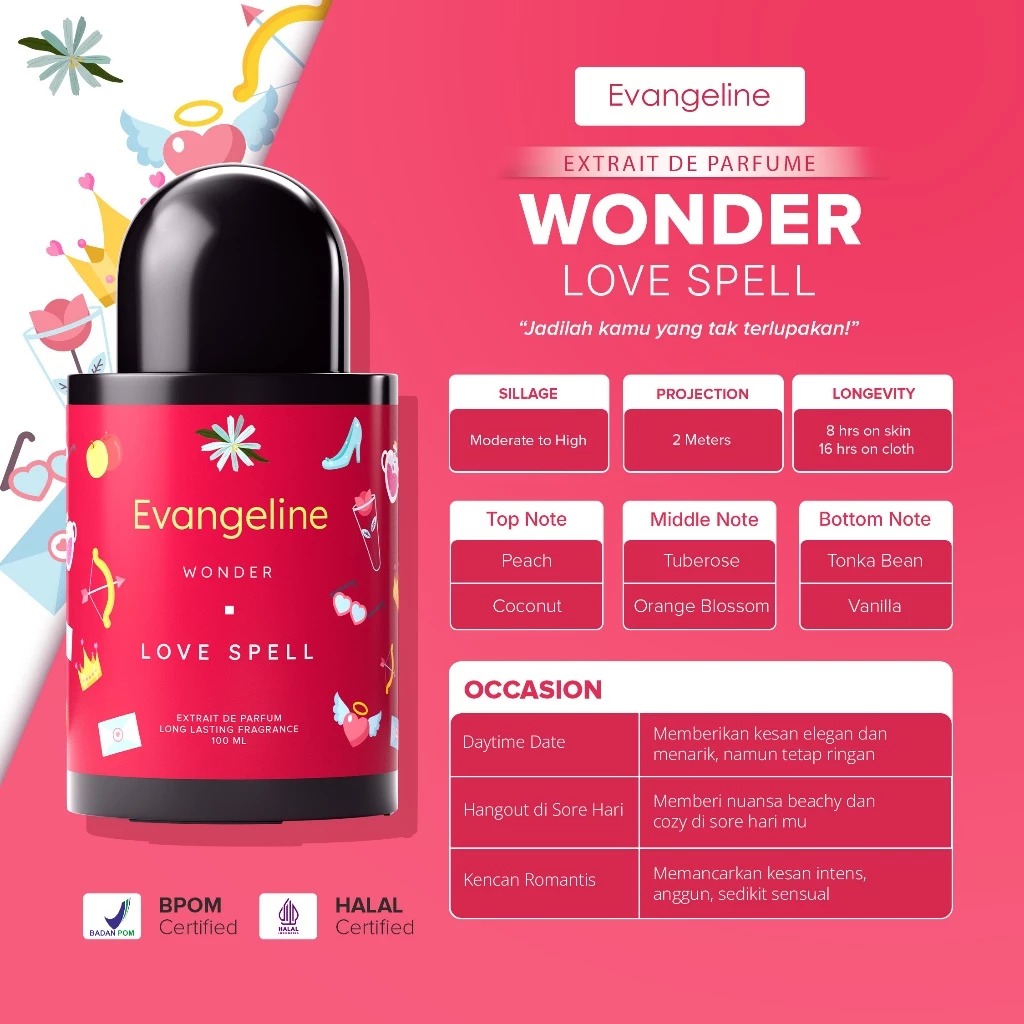 Evangeline Extrait De Parfume Wonder 100ml - Love Spell