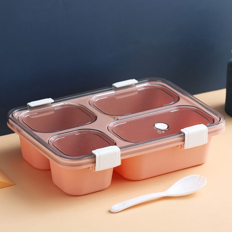 Lunch Box / Kotak Makan Bento 3 Sekat 850ml (Free Sendok)