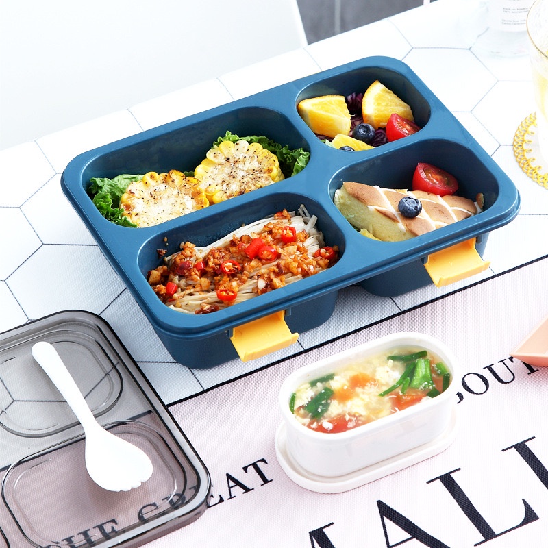 Lunch Box / Kotak Makan Bento 3 Sekat 850ml (Free Sendok)
