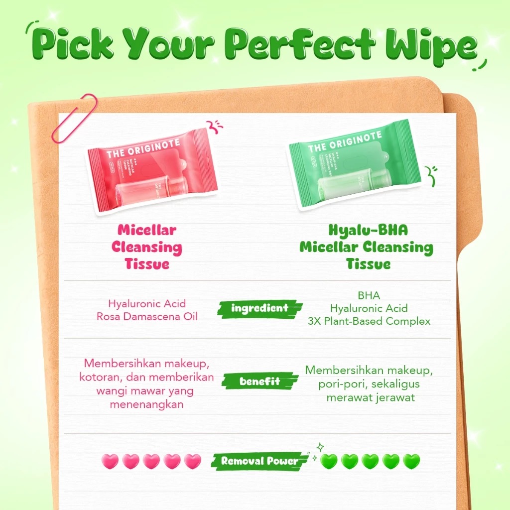 The Originote Micellar Cleansing Tissue 10pcs - Hyalu-BHA