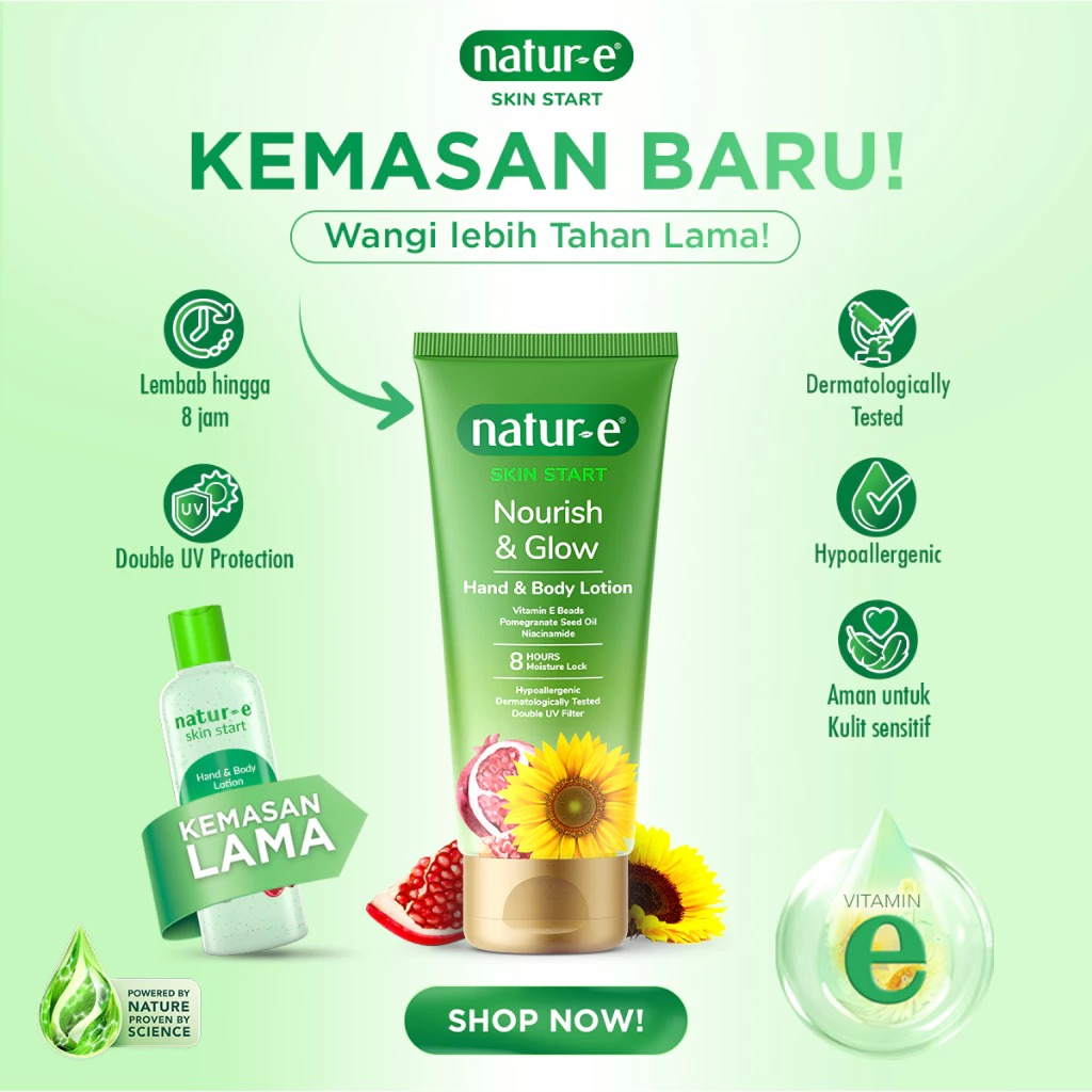 Natur-E Skin Start Nourish & Glow Hand & Body Lotion 180ml
