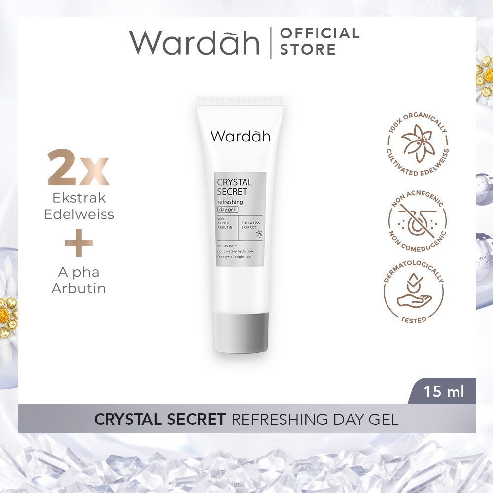 Wardah Crystal Secret Refreshing Day Gel SPF35 PA+++ 15ml *