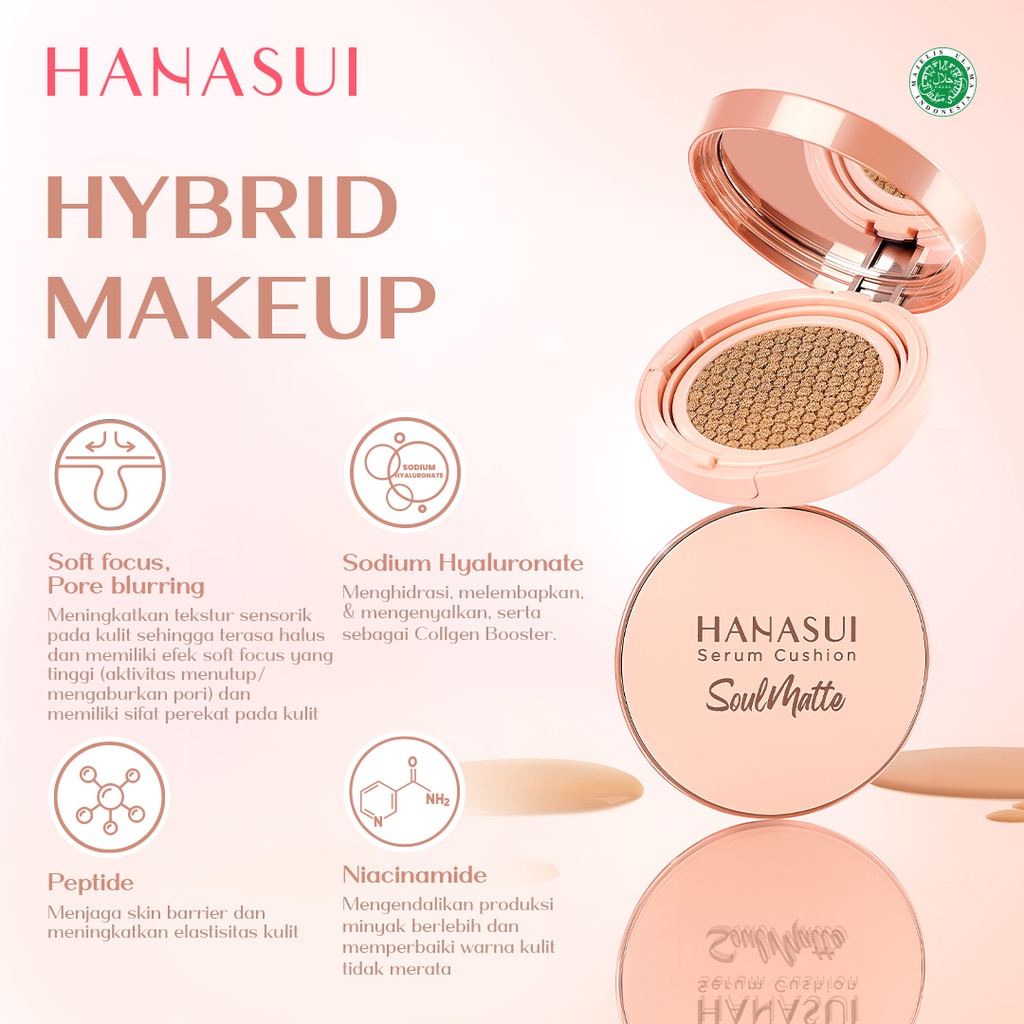 Hanasui Serum Cushion SoulMatte 15gr - 101 Light