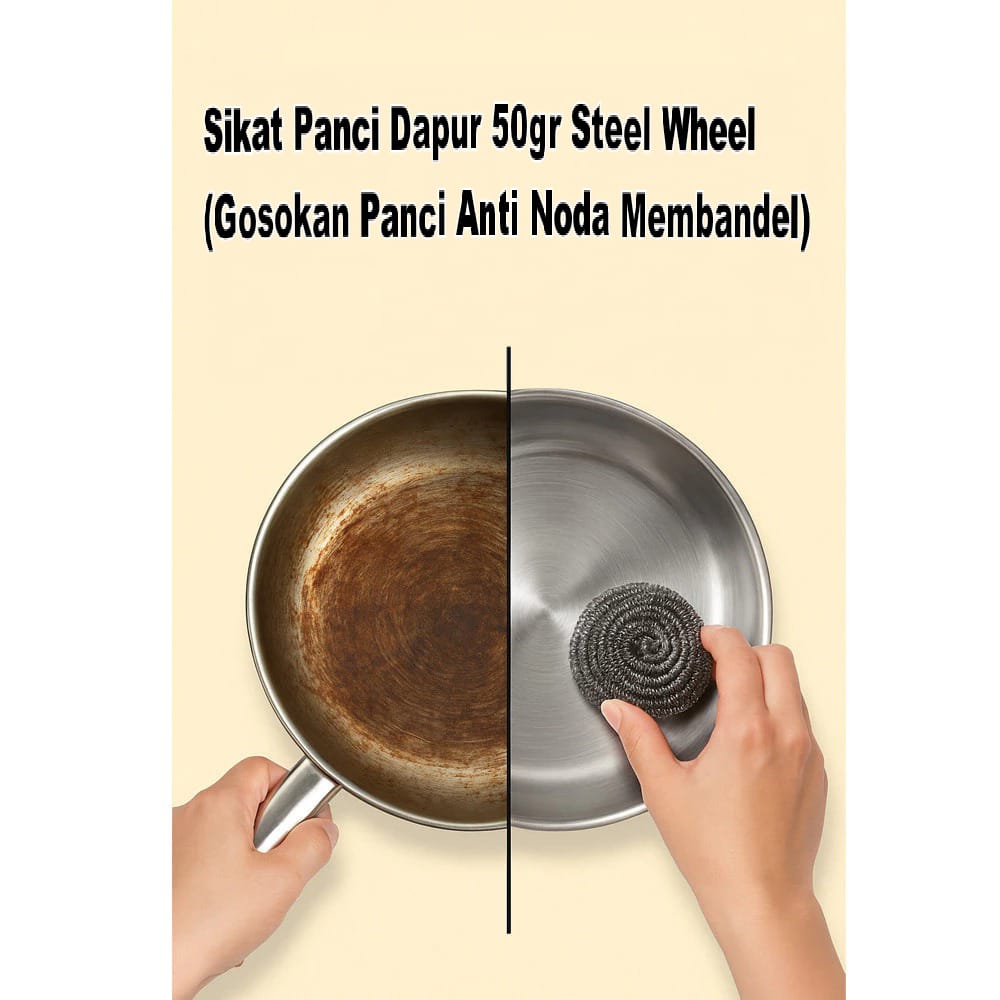 Sikat Panci Dapur 50gr Steel Wheel (Gosokan Panci Anti Noda Membandel)