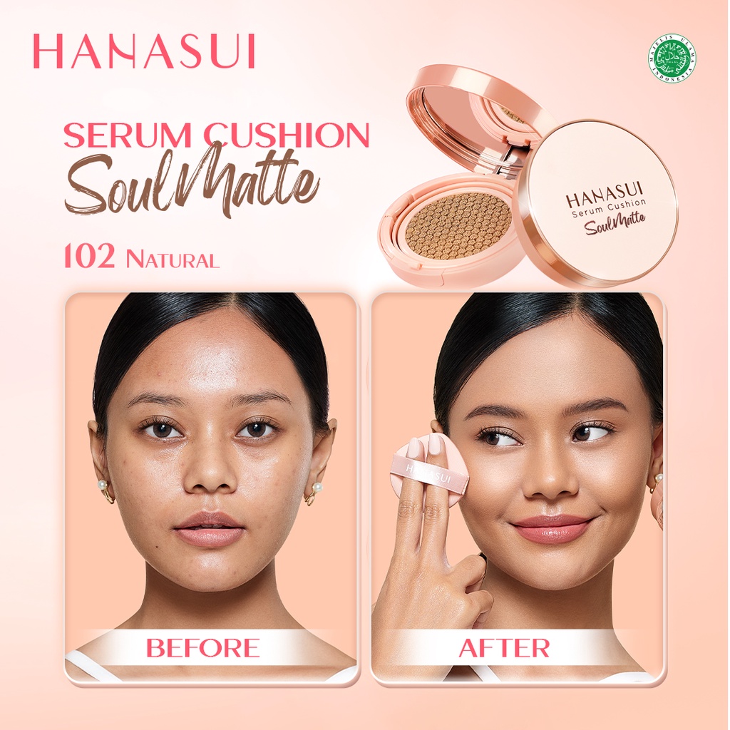 Hanasui Serum Cushion SoulMatte 15gr - 102 Natural Hanasui Serum Cushion SoulMatte 15gr - 102 Natural