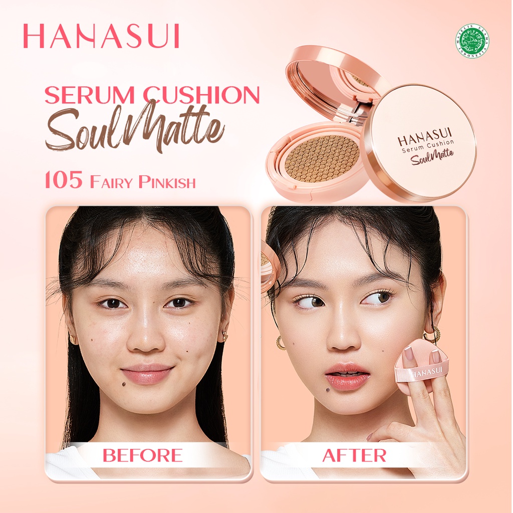 Hanasui Serum Cushion SoulMatte 15gr - 105 Fairy  Pinkish Hanasui Serum Cushion SoulMatte 15gr - 105 Fairy  Pinkish