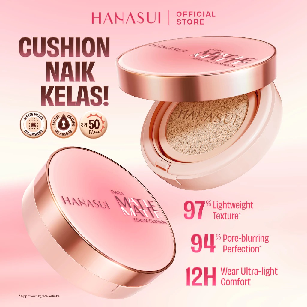 Hanasui Daily Matte Serum Cushion SPF50 PA+++ 15gr - W44 Golden Tan