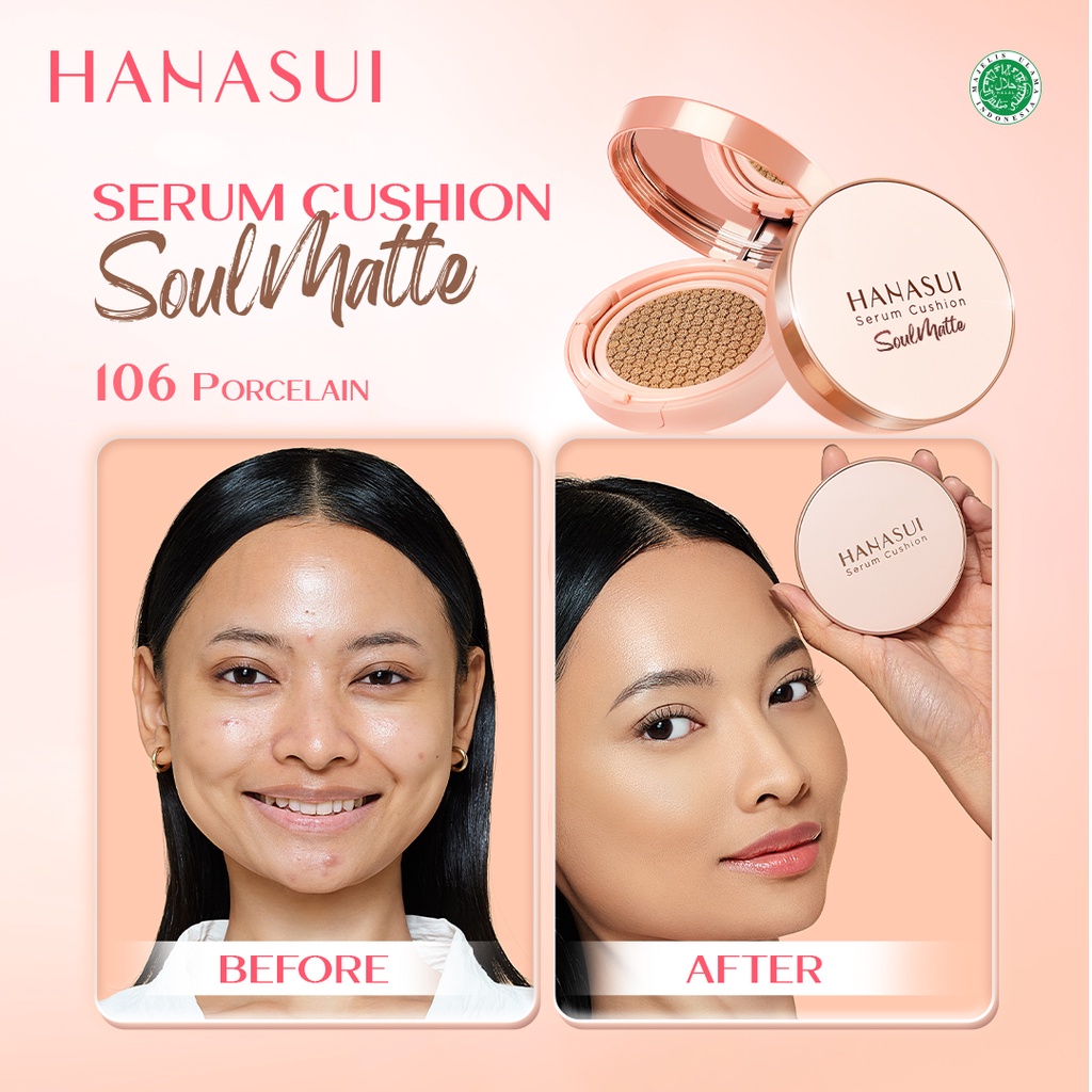 Hanasui Serum Cushion SoulMatte 15gr - 106 Porcelain Hanasui Serum Cushion SoulMatte 15gr - 106 Porcelain