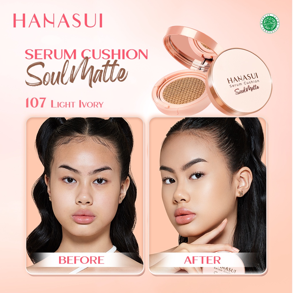 Hanasui Serum Cushion SoulMatte 15gr - 107 Light Ivory Hanasui Serum Cushion SoulMatte 15gr - 107 Light Ivory