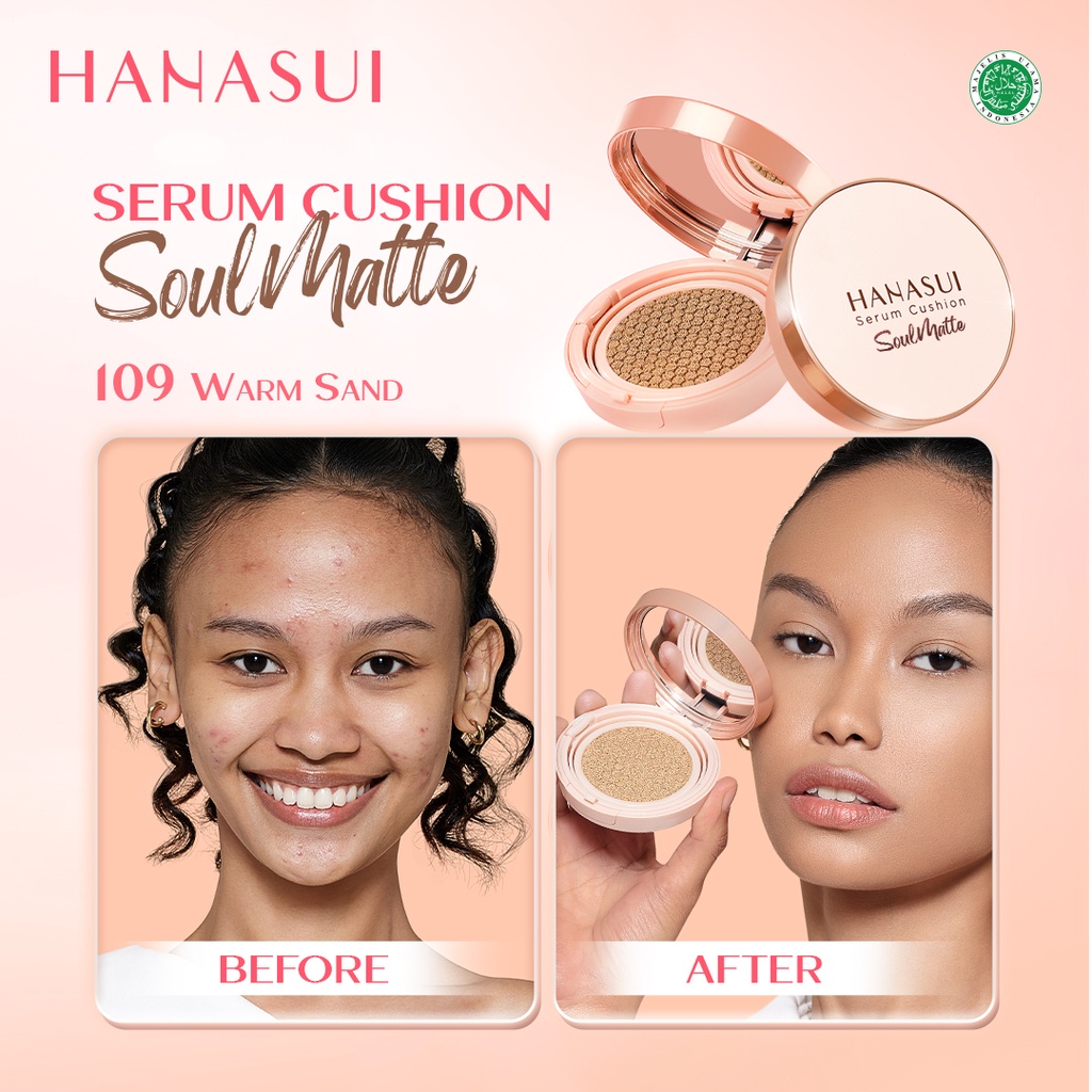 Hanasui Serum Cushion SoulMatte 15gr - 109 Warm Sand Hanasui Serum Cushion SoulMatte 15gr - 109 Warm Sand
