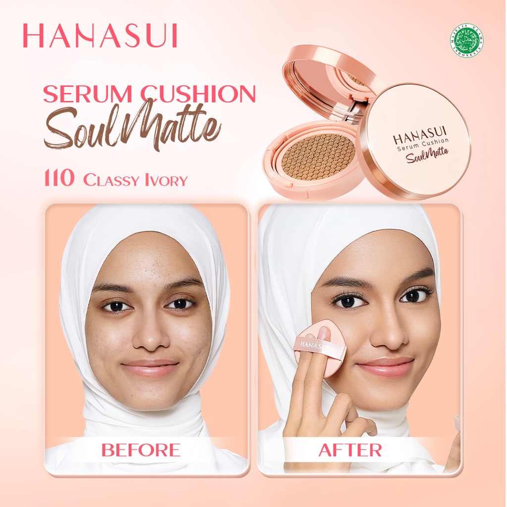 Hanasui Serum Cushion SoulMatte 15gr - 110 Classy Ivory Hanasui Serum Cushion SoulMatte 15gr - 110 Classy Ivory