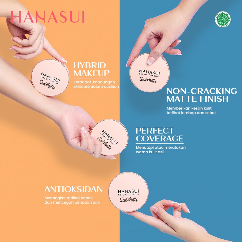 Hanasui Serum Cushion SoulMatte 15gr - 110 Classy Ivory