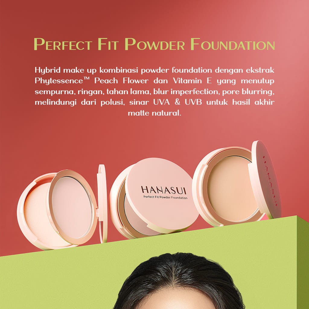 Hanasui Perfect Fit Powder Foundation 12.5gr (Compact) - 02 Natural