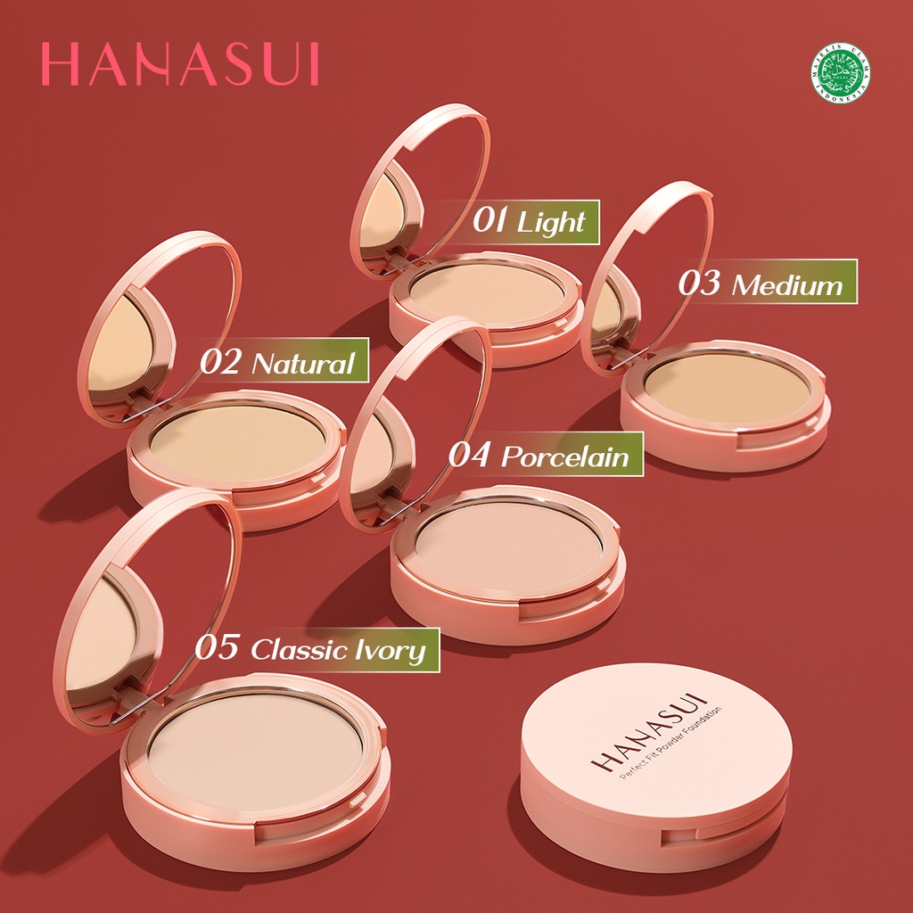 Hanasui Perfect Fit Powder Foundation 12.5gr (Compact) - 04 Porcelain