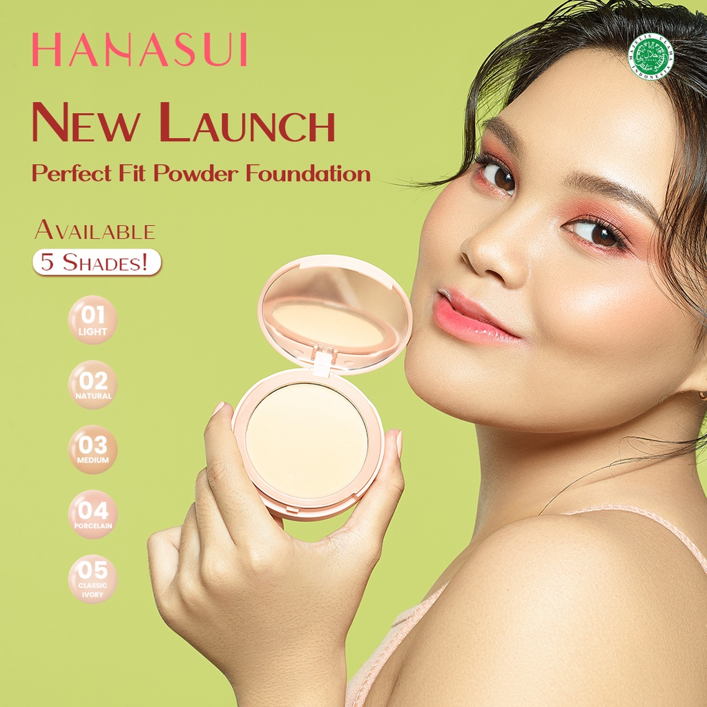 Hanasui Perfect Fit Powder Foundation 12.5gr (Compact) - 04 Porcelain
