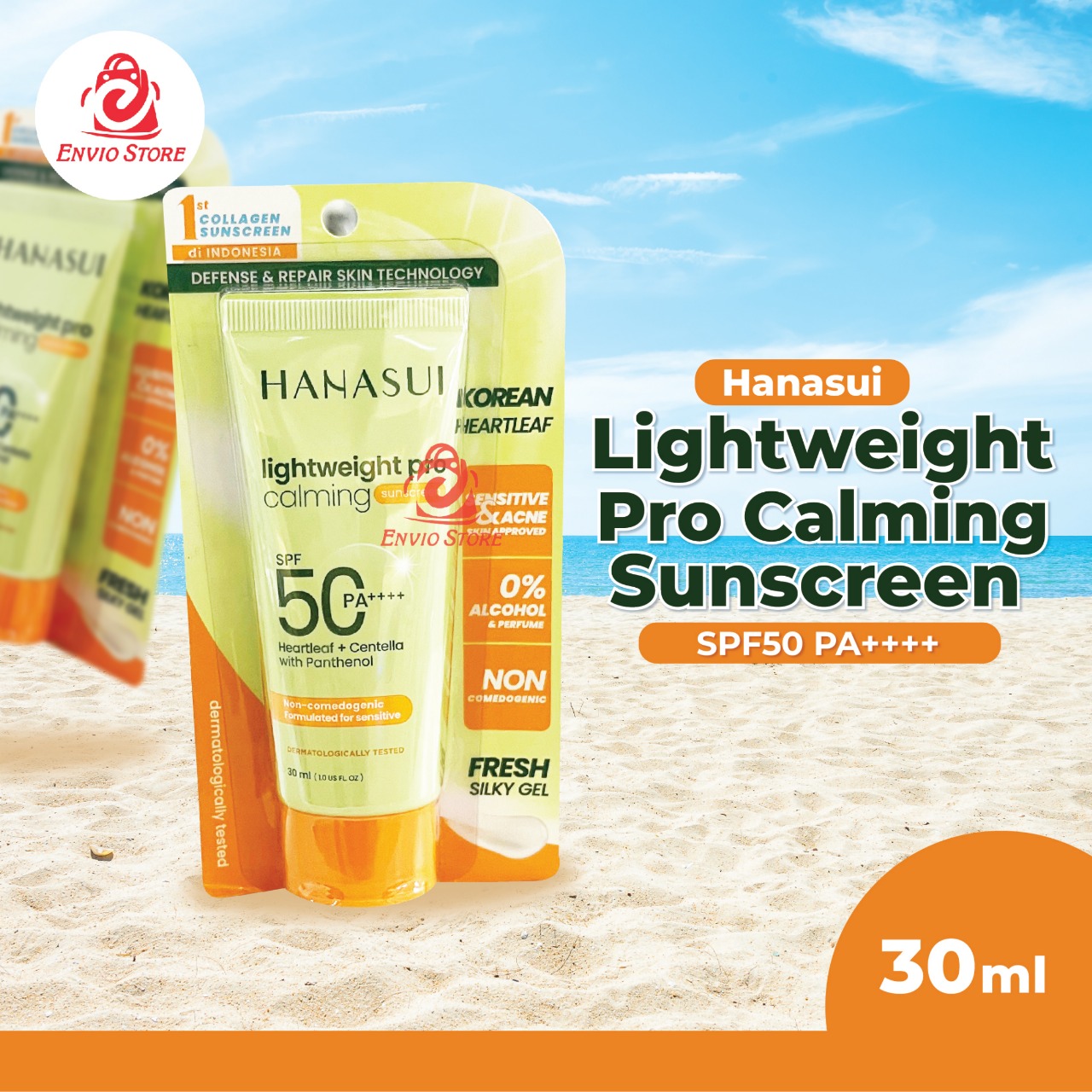 Hanasui Lightweight Pro Calming Sunscreen SPF50 PA++++ 30ml