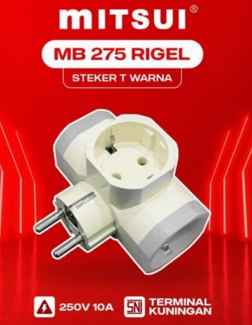 Mitsui MB275 Rigel Steker T 3 Lubang (Stop Kontak Non-Saklar)