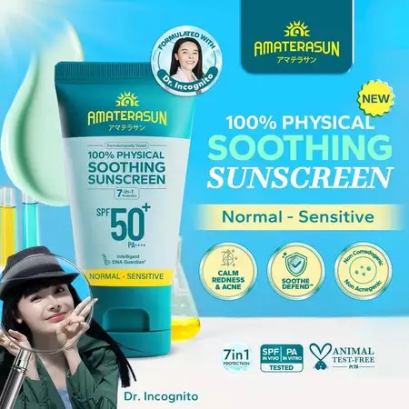 Amaterasun 100% Physical Soothing Sunscreen SPF50+ PA++++ 30gr