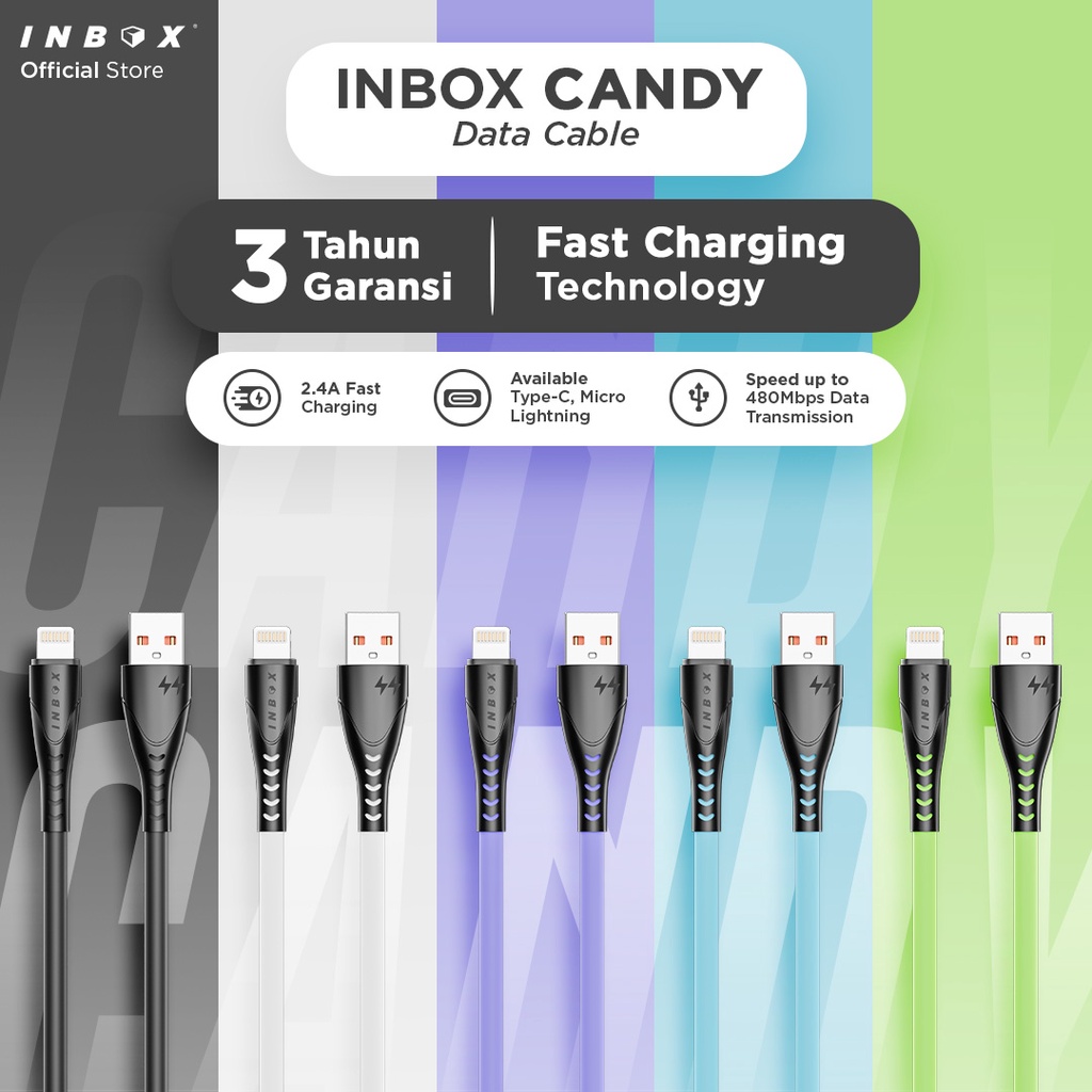 Inbox Kabel Data Candy - Type-C 2.4A