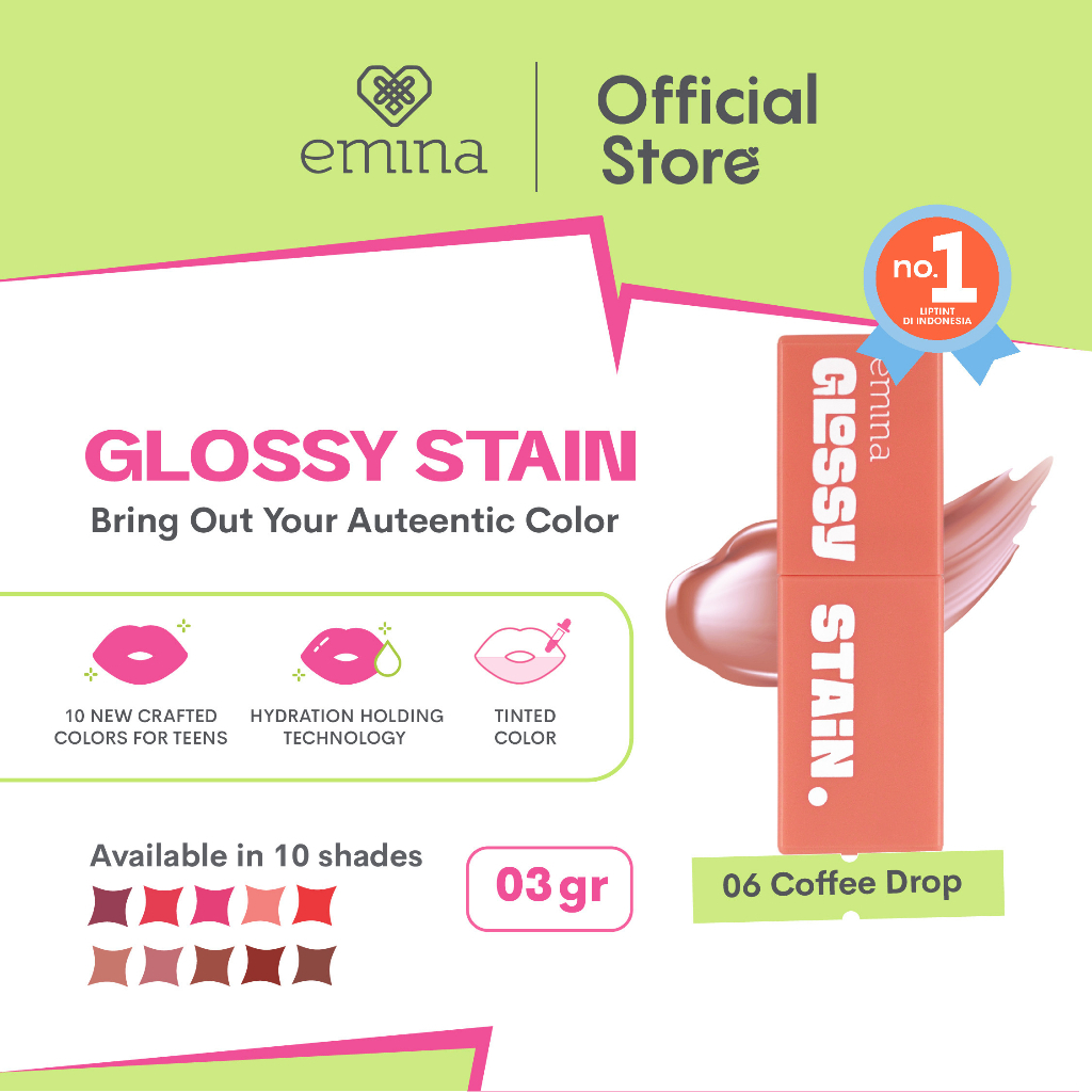 Emina Glossy Stain Liptint 3g - 06 Coffee Drop