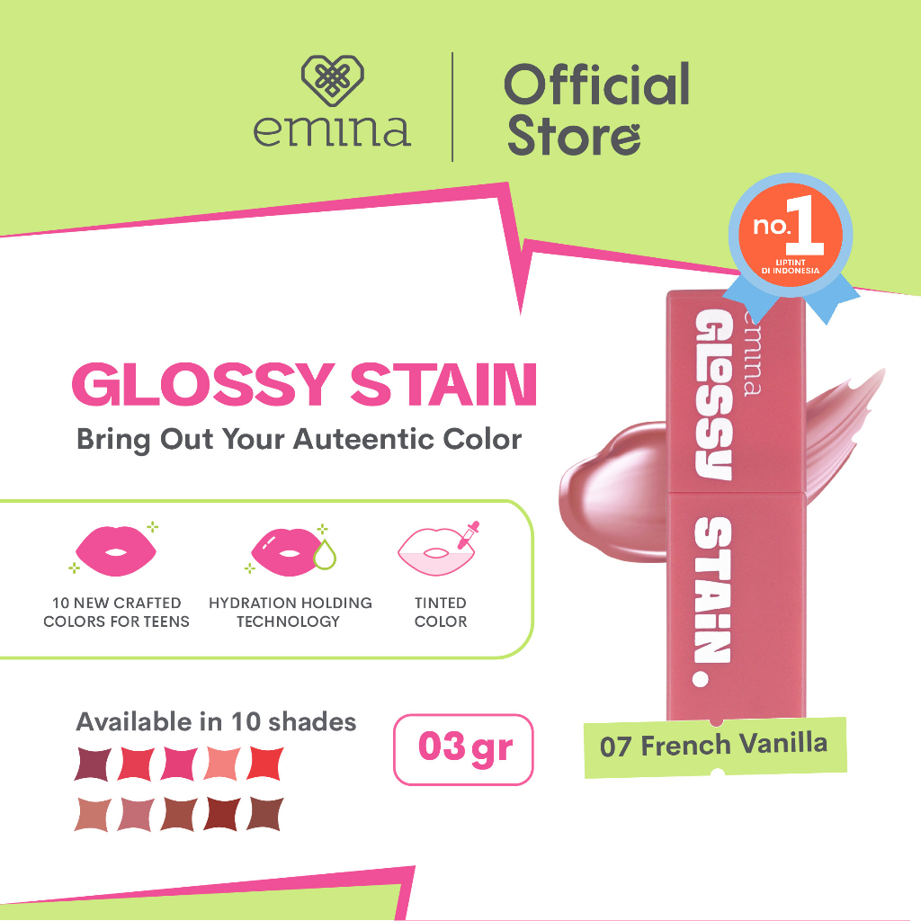 Emina Glossy Stain Liptint 3g - 07 French Vanilla