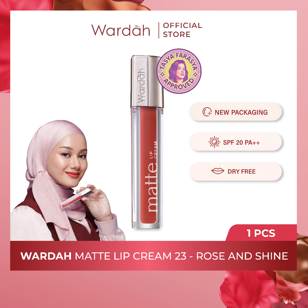 Wardah Exclusive Matte Lip Cream 4gr - 23 Rose And Shine