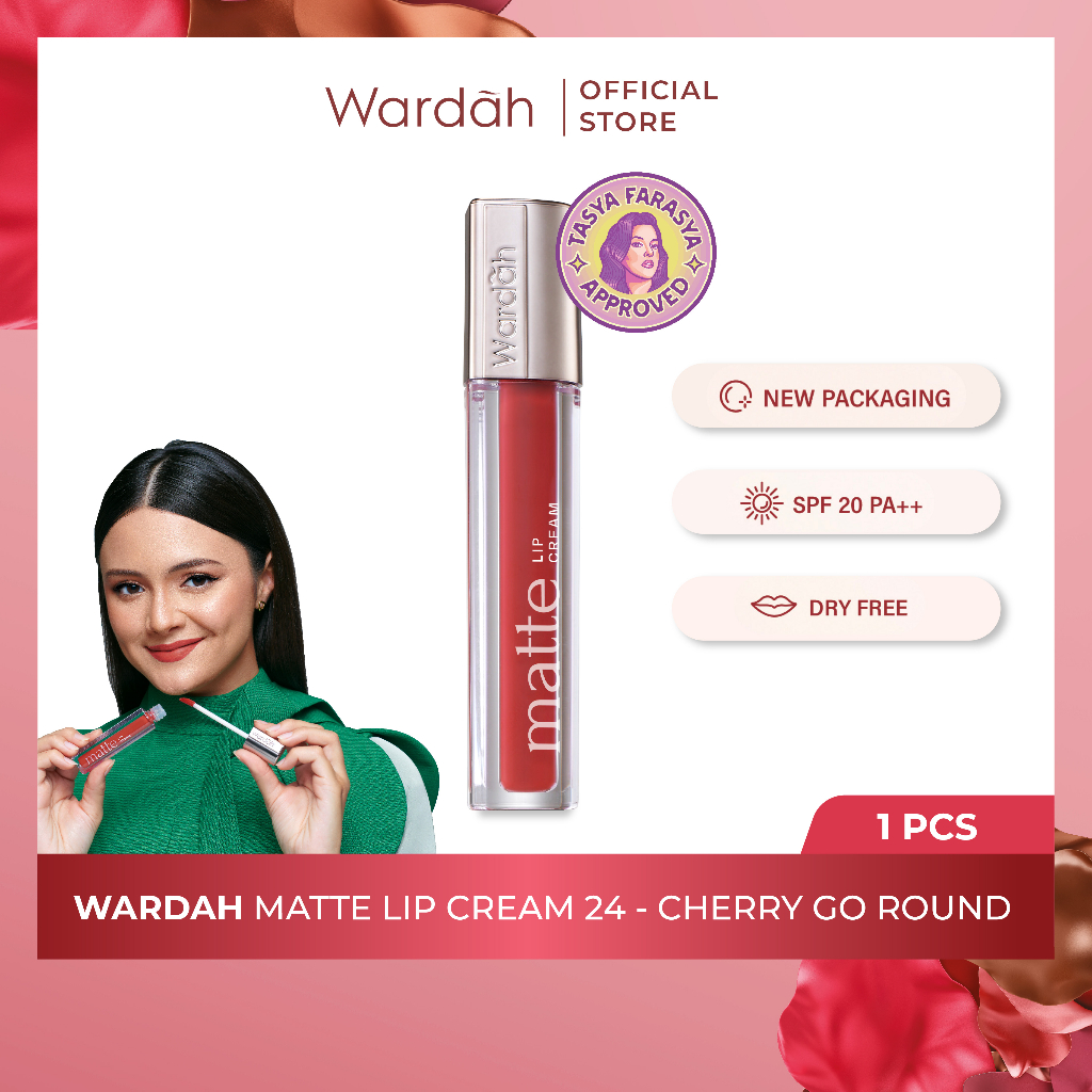 Wardah Exclusive Matte Lip Cream 4gr - 24 Cherry Go Round