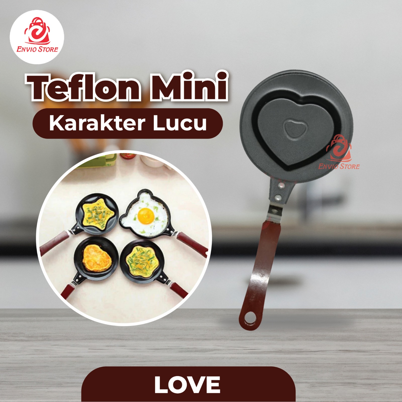 Teflon Mini Karakter Lucu - Teflon Love