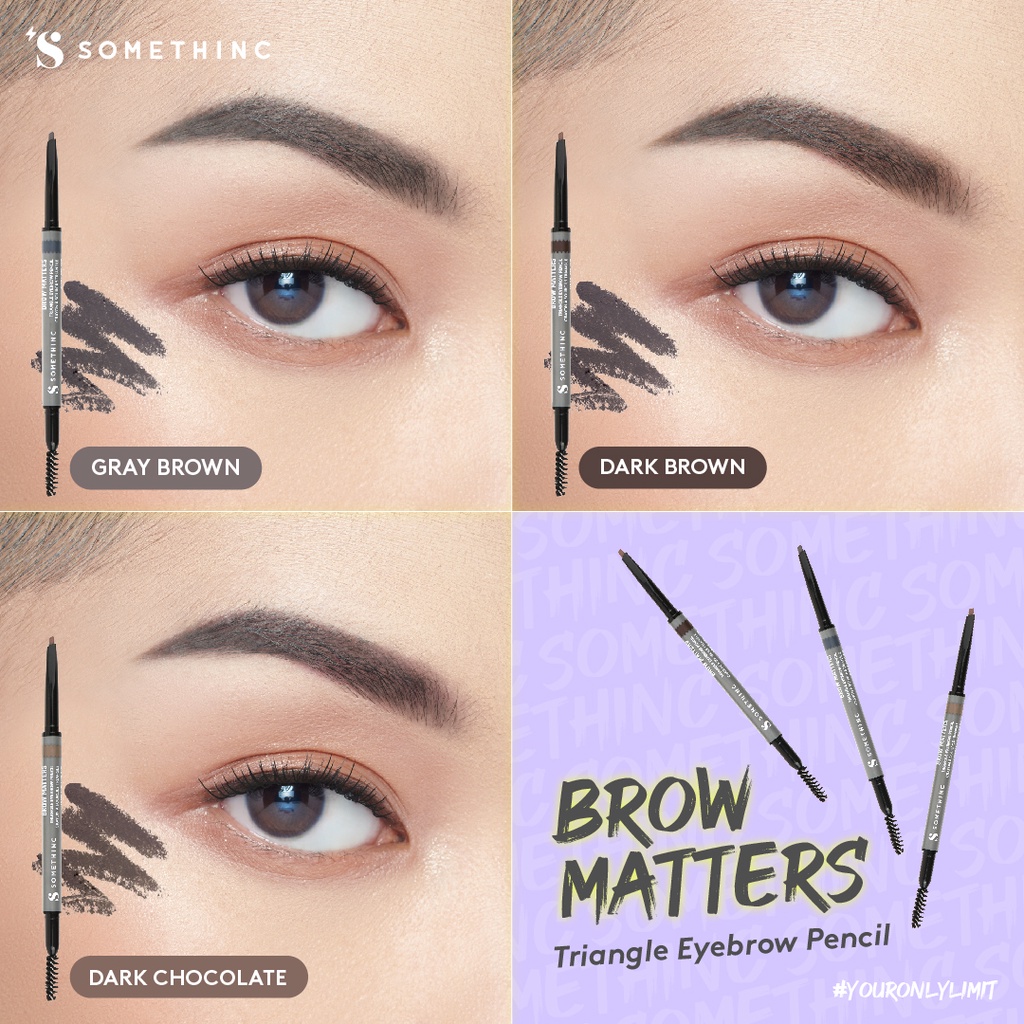 Somethinc Brow Matters Retractable Triangle Eyebrow Pencil - Gray Brown