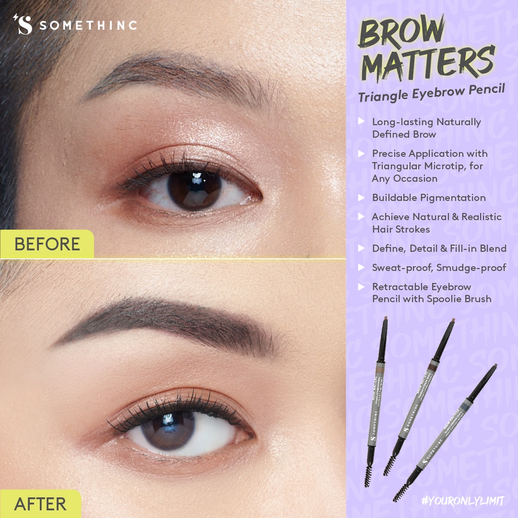 Somethinc Brow Matters Retractable Triangle Eyebrow Pencil - Dark Brown