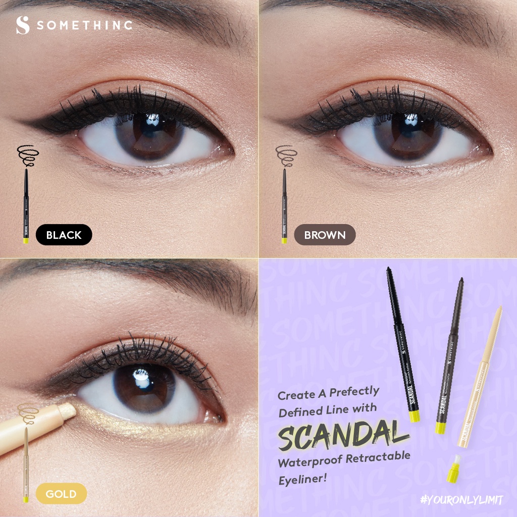 Somethinc Scandal Waterproof Retractable Liner - Jet Black