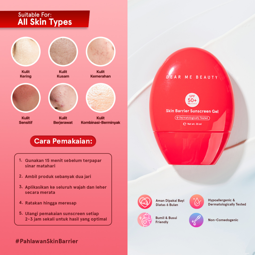 Dear Me Beauty Skin Barrier Sunscreen SPF 50 PA++++ 35gr