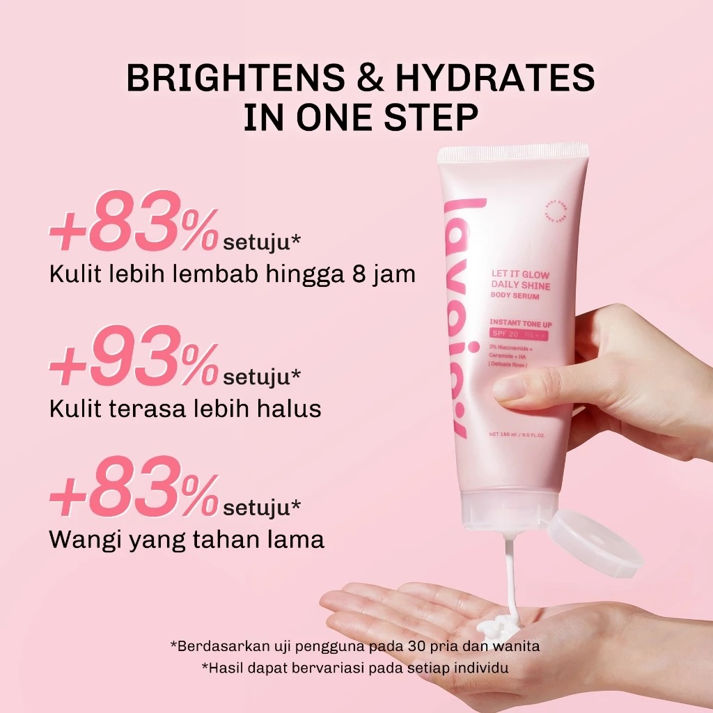 Lavojoy Let It Glow Daily Shine Body Serum Instant Tone Up SPF 20 PA++ Delicate Rose 180ml - 01 Cream Beige
