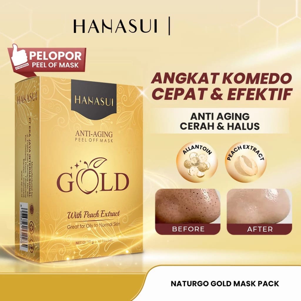 (PAKET ISI 10) Hanasui GOLD Peel Off Mask 10gr (Anti Aging)