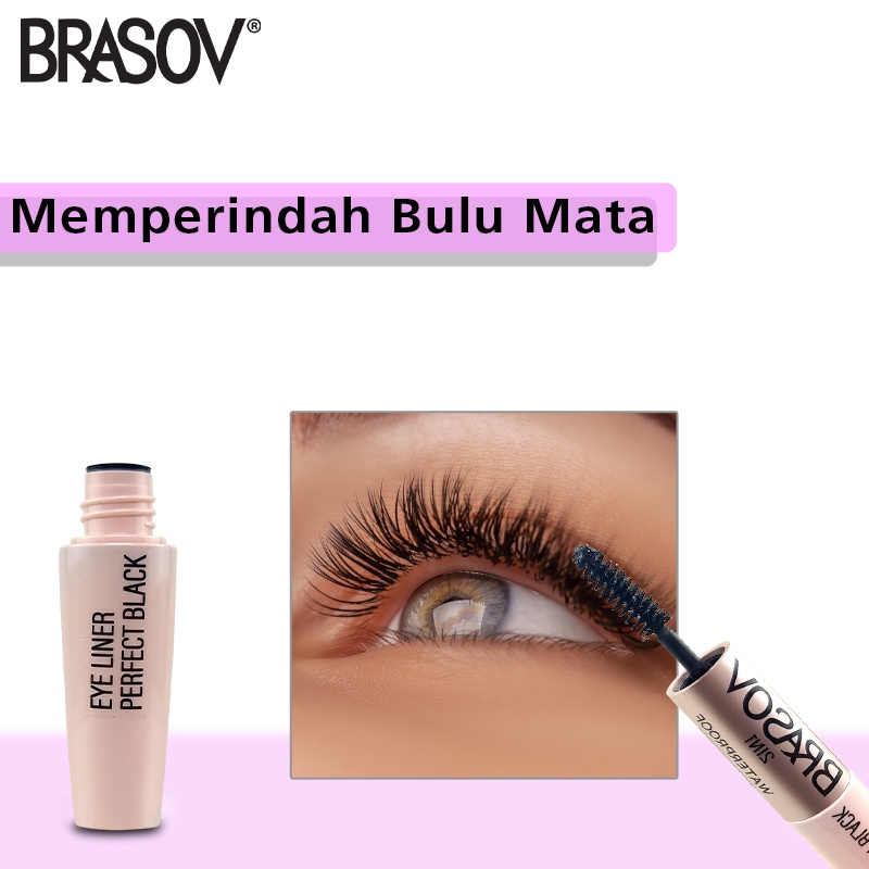 Brasov 2in1 Volume Mascara & Eyeliner Perfect Black Waterproof