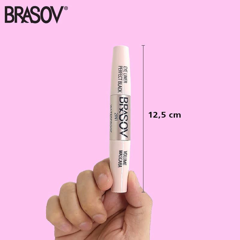 Brasov 2in1 Volume Mascara & Eyeliner Perfect Black Waterproof