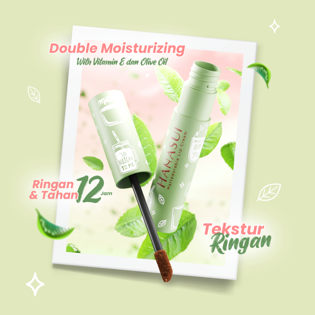Hanasui Mattedorable Lip Cream MATCHA LATTE Edition - 01 Matchalicious